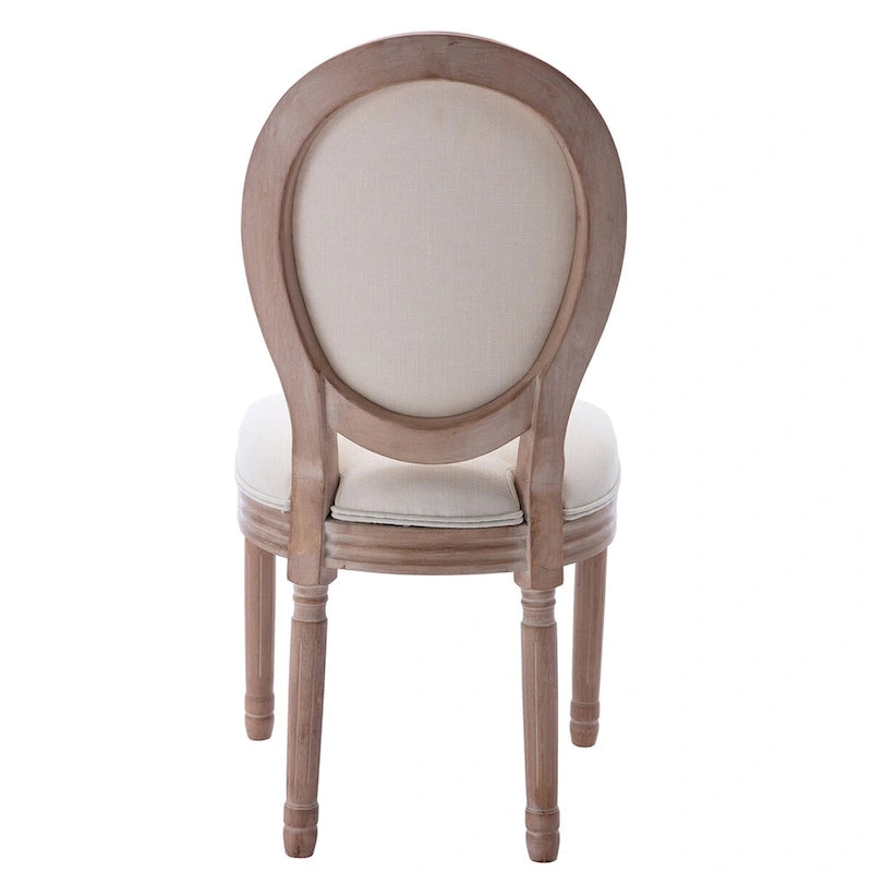 Mieres Chaise de salle à manger/chaise d'appoint vintage française rembourrée (Lot de 2) - N/A