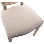 Mieres Chaise de salle à manger/chaise d'appoint vintage française rembourrée (Lot de 2) - N/A