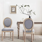 Mieres Chaise de salle à manger/chaise d'appoint vintage française rembourrée (Lot de 2) - N/A