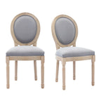 Mieres Chaise de salle à manger/chaise d'appoint vintage française rembourrée (Lot de 2) - N/A