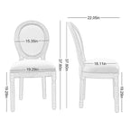 Mieres Chaise de salle à manger/chaise d'appoint vintage française rembourrée (Lot de 2) - N/A