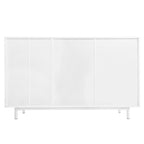Meuble de Rangement à Motif Vague avec 2 Portes et 2 Tiroirs, Réglable