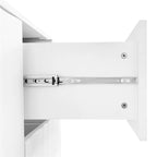 Meuble de Rangement à Motif Vague avec 2 Portes et 2 Tiroirs, Réglable