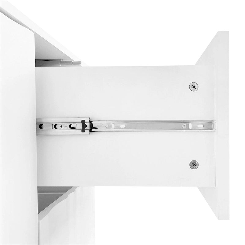 Meuble de Rangement à Motif Vague avec 2 Portes et 2 Tiroirs, Réglable