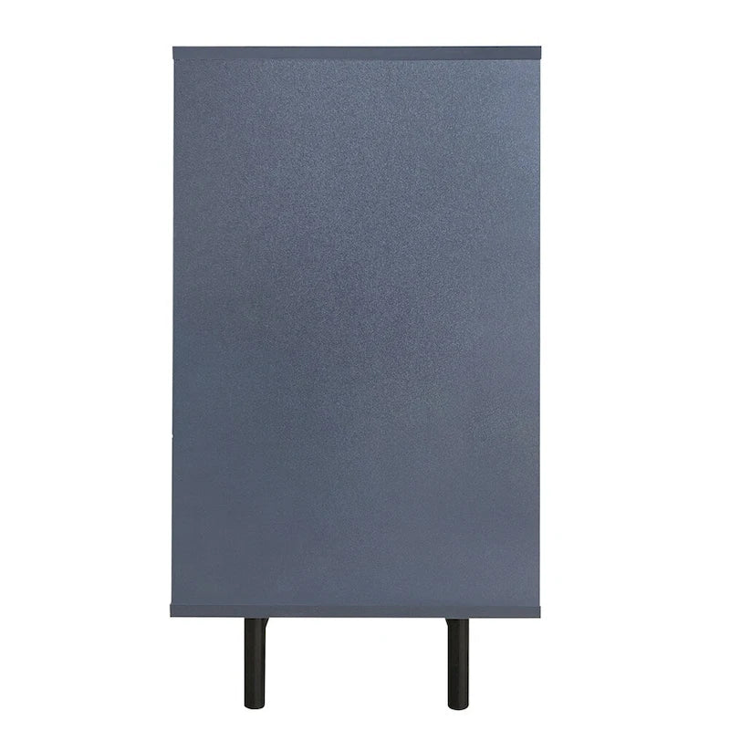 Meuble de Rangement à Motif Vague avec 2 Portes et 2 Tiroirs, Réglable