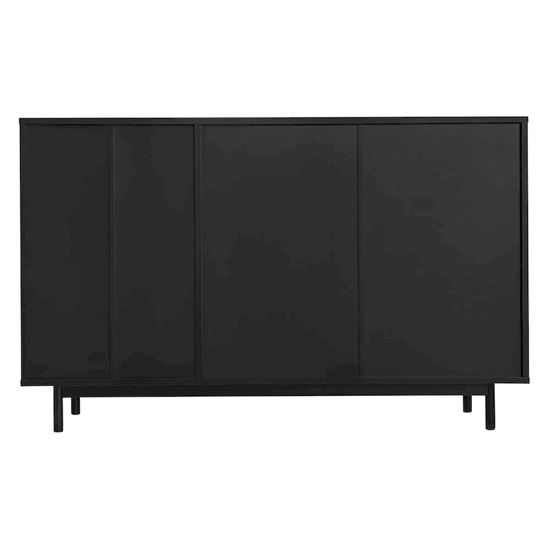 Meuble de Rangement à Motif Vague avec 2 Portes et 2 Tiroirs, Réglable