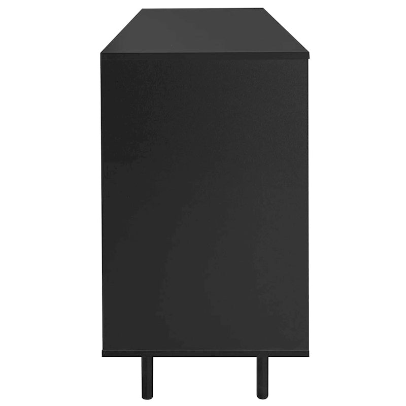 Meuble de Rangement à Motif Vague avec 2 Portes et 2 Tiroirs, Réglable
