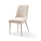 Lot de 2 chaises de salle à manger Wils 50 cm, velours crème, pieds coniques en métal doré