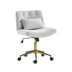 Fauteuil de bureau pivotant et inclinable Ollie Modern Flannel avec oreiller par HULALA HOME