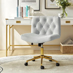 Fauteuil de bureau pivotant et inclinable Ollie Modern Flannel avec oreiller par HULALA HOME