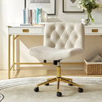 Fauteuil de bureau pivotant et inclinable Ollie Modern Flannel avec oreiller par HULALA HOME
