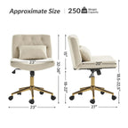 Fauteuil de bureau pivotant et inclinable Ollie Modern Flannel avec oreiller par HULALA HOME