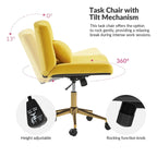 Fauteuil de bureau pivotant et inclinable Ollie Modern Flannel avec oreiller par HULALA HOME