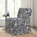 Chaise sans accoudoirs rembourrée Falk style rustique avec housse et pieds en bois massif par HULALA HOME