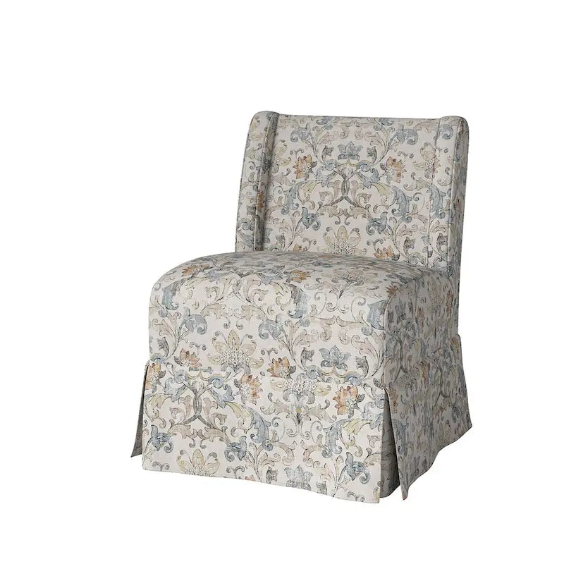 Chaise sans accoudoirs rembourrée Falk style rustique avec housse et pieds en bois massif par HULALA HOME