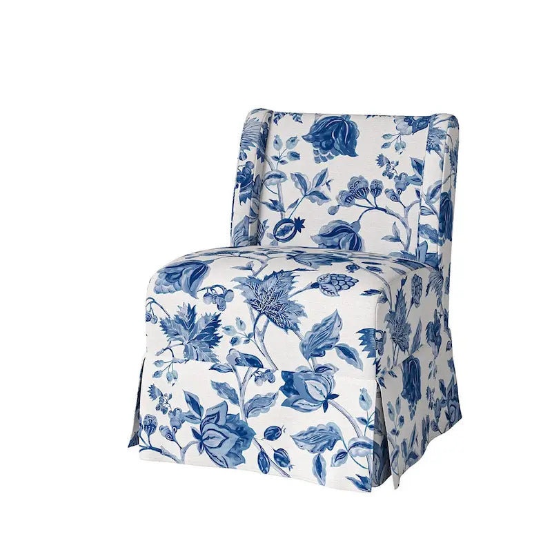 Chaise sans accoudoirs rembourrée Falk style rustique avec housse et pieds en bois massif par HULALA HOME