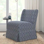 Chaise sans accoudoirs rembourrée Falk style rustique avec housse et pieds en bois massif par HULALA HOME