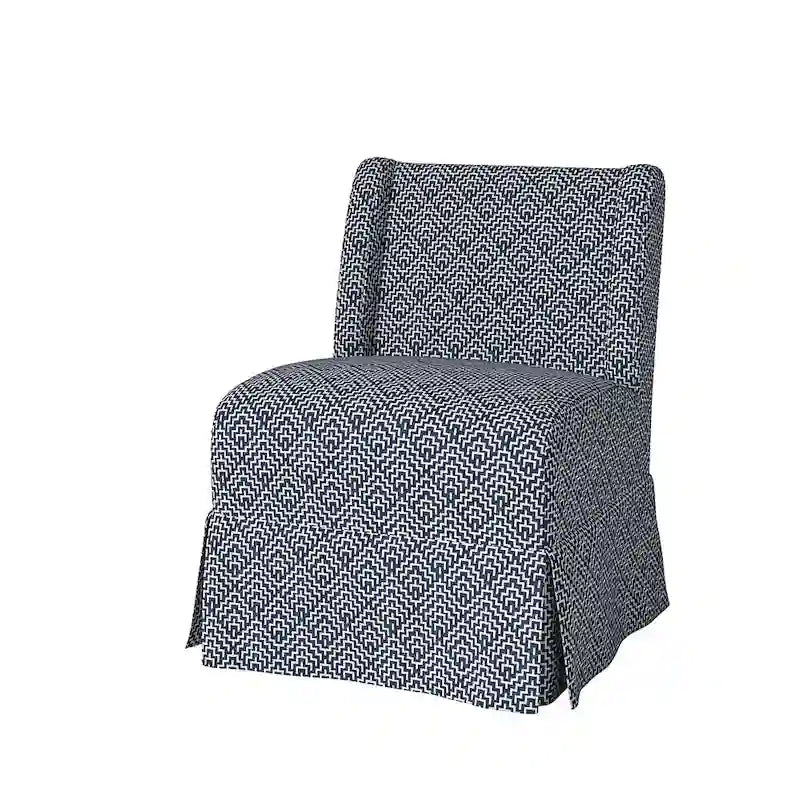 Chaise sans accoudoirs rembourrée Falk style rustique avec housse et pieds en bois massif par HULALA HOME