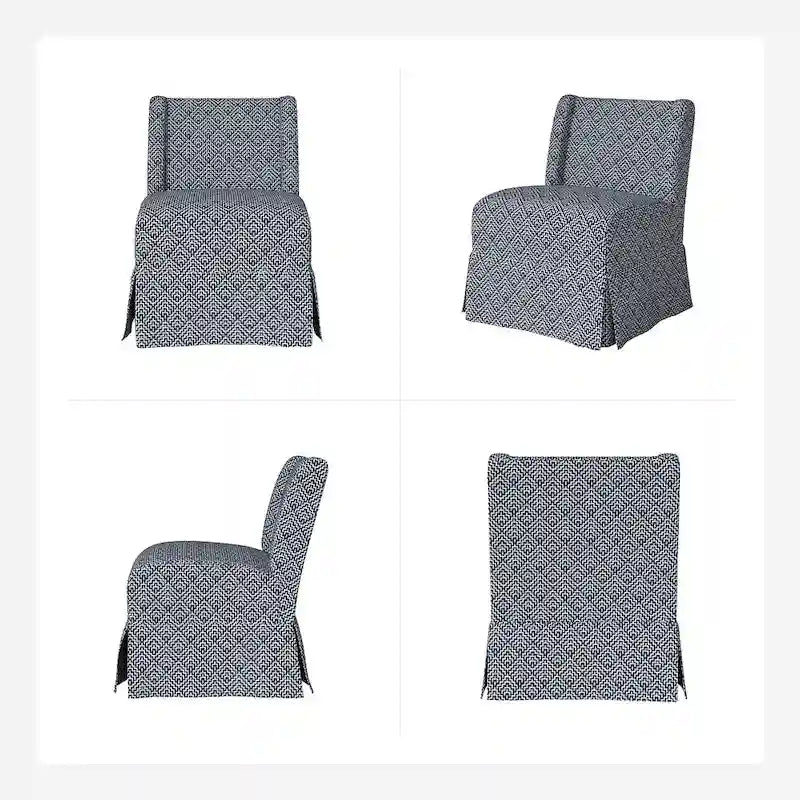 Chaise sans accoudoirs rembourrée Falk style rustique avec housse et pieds en bois massif par HULALA HOME