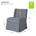 Chaise sans accoudoirs rembourrée Falk style rustique avec housse et pieds en bois massif par HULALA HOME