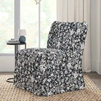 Chaise sans accoudoirs rembourrée Falk style rustique avec housse et pieds en bois massif par HULALA HOME