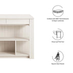 Ensemble îlot de cuisine et tabourets 3 pièces Meadowbrook