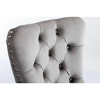 Chaise de salle à manger contemporaine haut de gamme en bois massif touffeté et velours avec pieds en acier inoxydable chromé, lot de 2