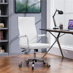 Chaise de bureau Yaheetech moderne en similicuir avec base en métal - N/A