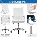 Chaise de bureau Yaheetech moderne en similicuir avec base en métal - N/A