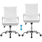 Chaise de bureau Yaheetech moderne en similicuir avec base en métal - N/A