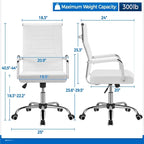 Chaise de bureau Yaheetech moderne en similicuir avec base en métal - N/A