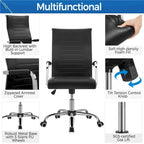 Chaise de bureau Yaheetech moderne en similicuir avec base en métal - N/A
