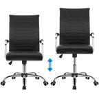 Chaise de bureau Yaheetech moderne en similicuir avec base en métal - N/A