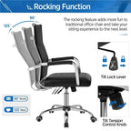 Chaise de bureau Yaheetech moderne en similicuir avec base en métal - N/A