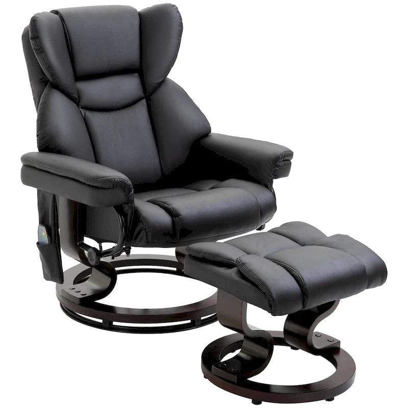 Fauteuil inclinable de massage avec repose-pieds ottoman