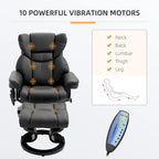 Fauteuil inclinable de massage avec repose-pieds ottoman