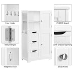 Meuble de rangement de salle de bain Yaheetech avec compartiments ouverts, meuble de sol autoportant, Blanc - N/A