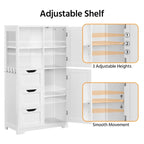 Meuble de rangement de salle de bain Yaheetech avec compartiments ouverts, meuble de sol autoportant, Blanc - N/A
