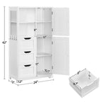 Meuble de rangement de salle de bain Yaheetech avec compartiments ouverts, meuble de sol autoportant, Blanc - N/A