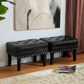 Glitzhome Lot de 2 poufs/repose-pieds capitonnés en similicuir 22W