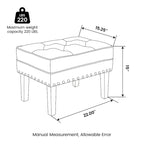 Glitzhome Lot de 2 poufs/repose-pieds capitonnés en similicuir 22W