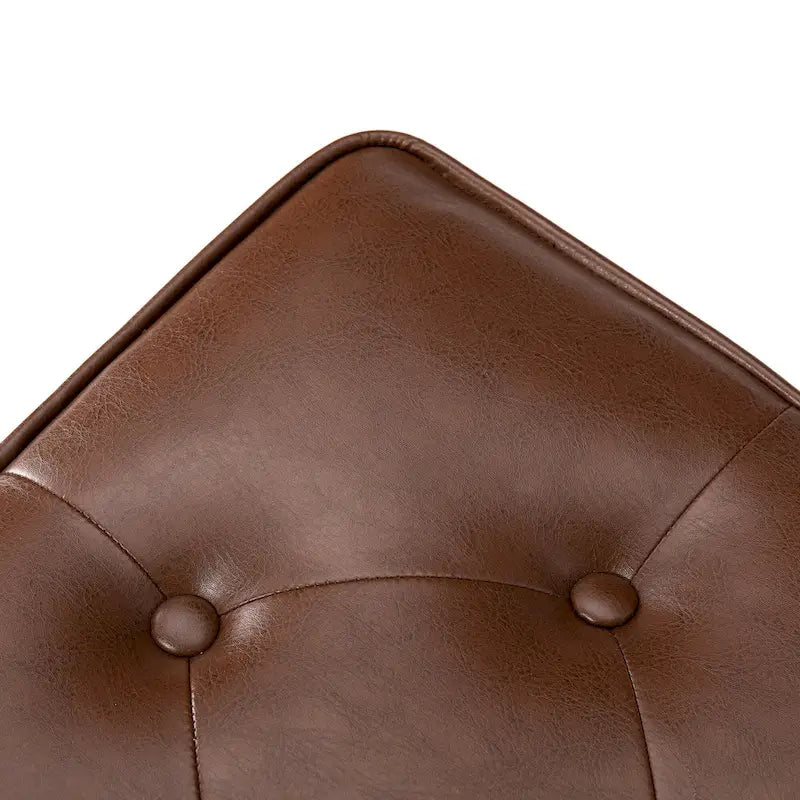 Glitzhome Lot de 2 poufs/repose-pieds capitonnés en similicuir 22W