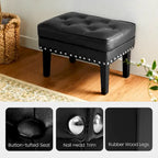 Glitzhome Lot de 2 poufs/repose-pieds capitonnés en similicuir 22W