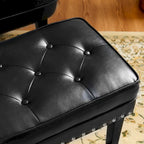 Glitzhome Lot de 2 poufs/repose-pieds capitonnés en similicuir 22W