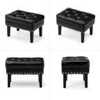 Glitzhome Lot de 2 poufs/repose-pieds capitonnés en similicuir 22W
