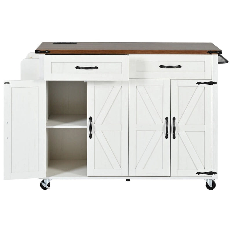 53,5Îlot de cuisine de style champêtre avec prise électrique