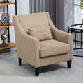 HOMEFUN Fauteuil d'appoint en velours côtelé avec cadre en bois style moderne du milieu du siècle pour salon