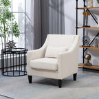 HOMEFUN Corduroy Upholstered Mid-Century Modern Wood Frame Armchair for Living Room