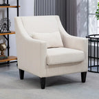 HOMEFUN Fauteuil d'appoint en velours côtelé avec cadre en bois style moderne du milieu du siècle pour salon