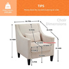 HOMEFUN Fauteuil d'appoint en velours côtelé avec cadre en bois style moderne du milieu du siècle pour salon